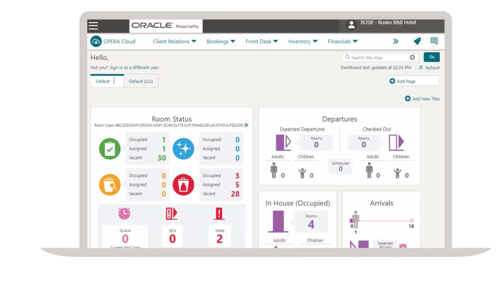Oracle Opera Cloud Dashboard